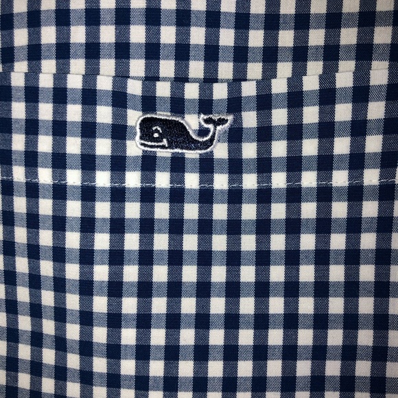 Vineyard Vines Classic Fit  Tucker Shirt Men’s Large Blue Bay Gingham Whale - Picture 5 of 9